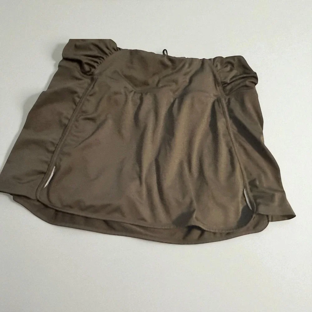 Athleta XL Brown Ruched Active Skort With Built-In Shorts &‎ Side Slits